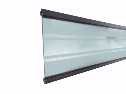 Afbeeldingen van Deco glazen lamel incl. aluminium / antraciet regels t.b.v. Modular