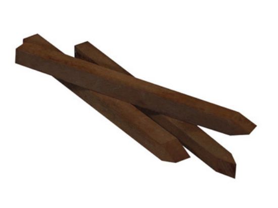 Azobe piket ca. 32x42 mm gepunt