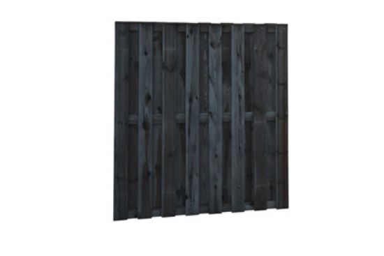 Grenen geïmpregneerd scherm  "Actie" 18 planks - uit 15x140 mm ZWART