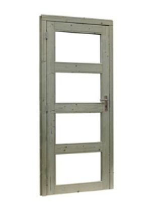 Glasdeur 4-ruits melkglas 85x197 cm groen geimpregneerd