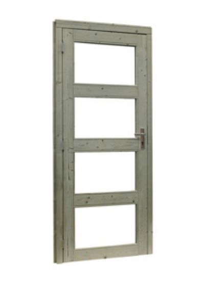 Glasdeur 4-ruits melkglas 85x197 cm groen geimpregneerd