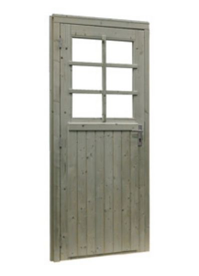 Glasdeur 6-ruits 85x197 groen geïmpr. - incl. kozijn
