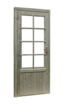 Glasdeur 8-ruits 85x197 groen geïmpregneerd - inclusief kozijn