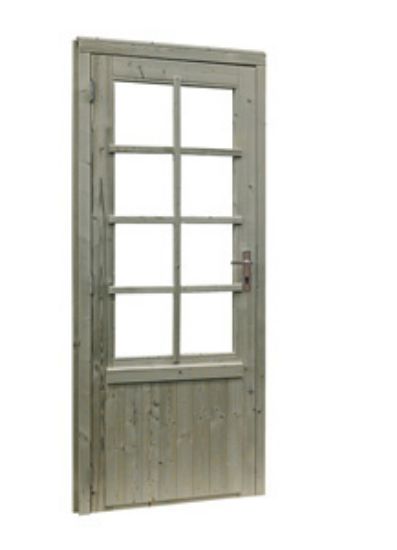 Glasdeur 8-ruits 85x197 groen geïmpregneerd - inclusief kozijn