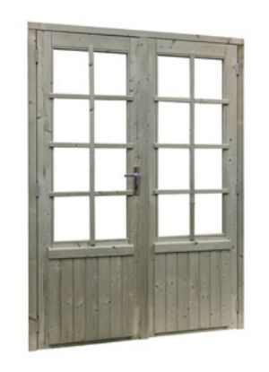 Dubbele deur 8-ruits 163x197 cm groen geïmpregneerd