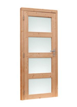 Douglas glasdeur 4-ruits 85x197 cm - melkglas - incl. kozijn