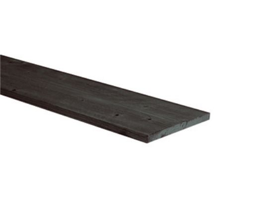 Douglas plank gezaagd zwart gedompeld - 22x200 mm