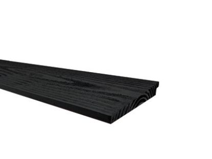 Douglas zweeds rabat fijnbezaagd zwart gespoten - 12/25x180 mm