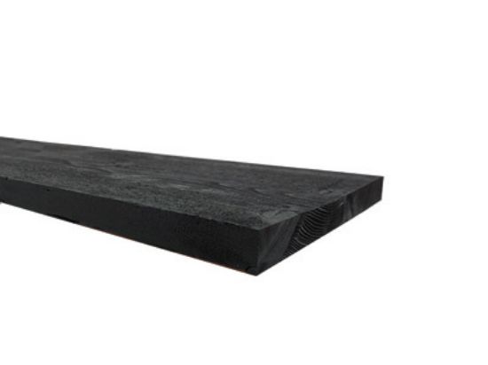 Vuren plank ruw geimpregneerd OERS Zwart - 25x250 mm