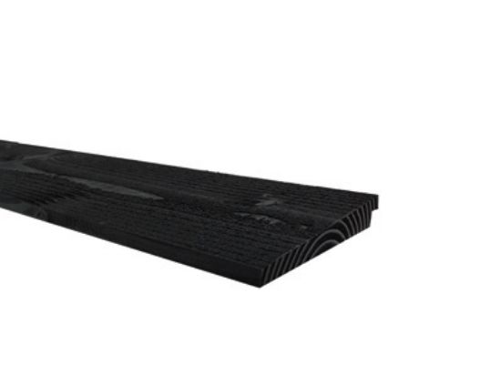 Douglas zweeds rabat fijnbezaagd 12-25x180 mm Zwart gedompeld