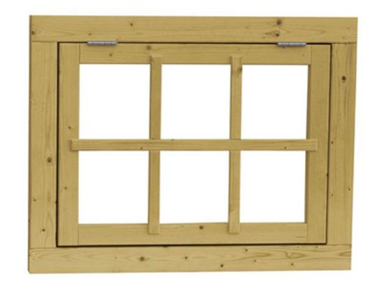 Uitzetraam 6-ruits 85x64 cm groen geimpregneerd - incl. kozijn