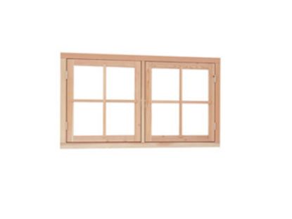 Douglas dubbel Uitzetraam - 2x 4 ruits -136,5x77,5 cm