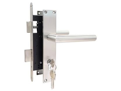 Inbouwcilinderslot compleet RVS - lang schild