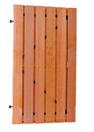 Hardhouten Deur verticaal + zwart frame verstelb. 100x180 cm