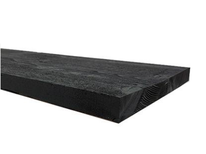 Douglas plank gezaagd zwart gedompeld - 25x250 mm