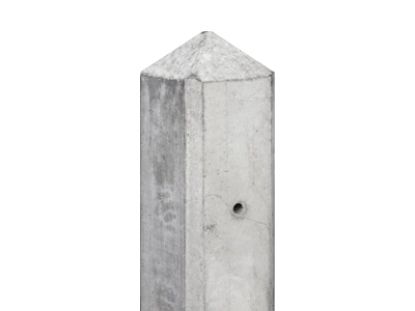 Betonpaal 10x10 cm - glad grijs + diamantkop