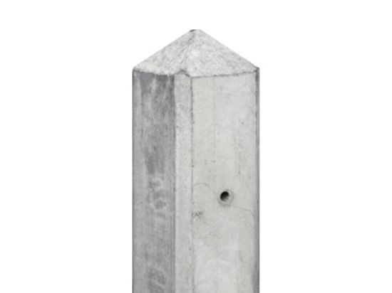 Betonpaal glad grijs met diamantkop - 10x10 cm