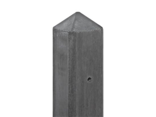 Betonpaal 10x10 cm - glad antraciet + diamantkop