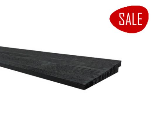 Vuren zweeds rabat fijnbezaagd geimpregneerd - 12/29x180 mm Oers Zwart