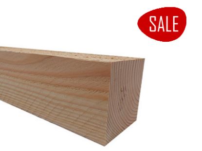 Douglas paal gezaagd 120x120 mm