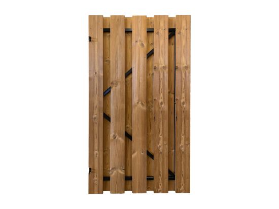 Thermo grenen deur + zwart frame - uit 18x143 mm