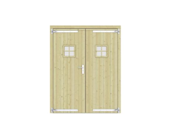 Vuren dubbele glasdeur geimpregneerd 1-ruits - 168x209 cm
