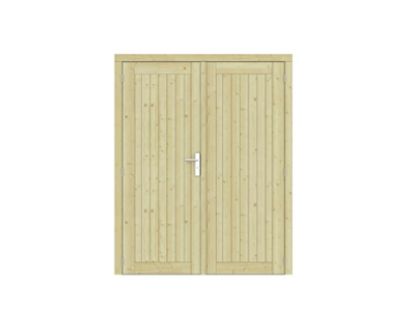 Vuren dubbele dichte deur geimpregneerd prestige - 168x209 cm