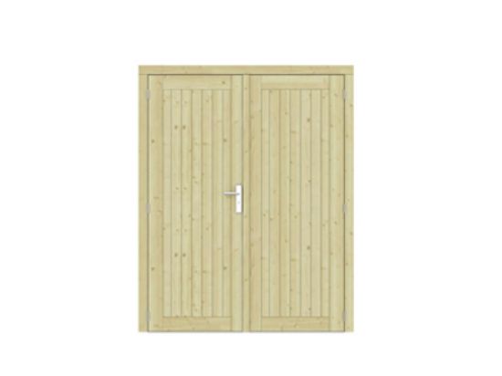 Vuren dubbele dichte deur geimpregneerd prestige - 168x209 cm