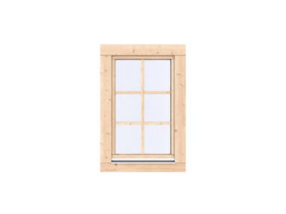 Vuren draai/kiepraam 6-ruits onbehandeld prestige - 88x126 cm