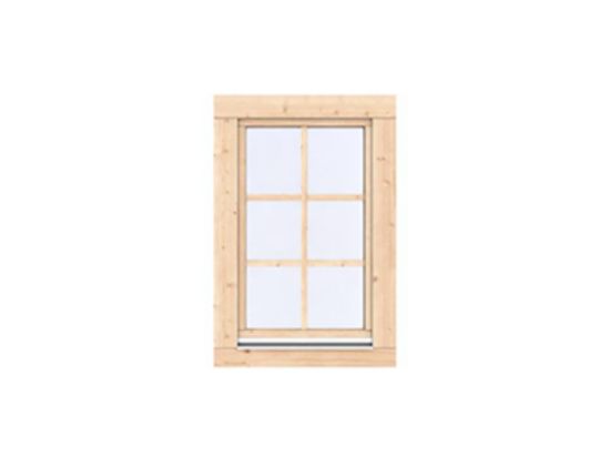 Vuren draai/kiepraam 6-ruits onbehandeld prestige - 88x126 cm