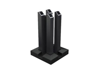 Boston paalhouder L-20cm op plaat RAL9005 - 120x120mm