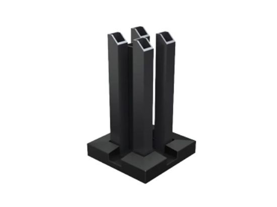 Boston paalhouder L-20cm op plaat RAL9005 - 120x120mm