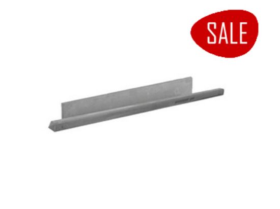 Betonpaal tussen glad grijs diamantkop 7,5x7,5x280 cm incl. Unibeslag