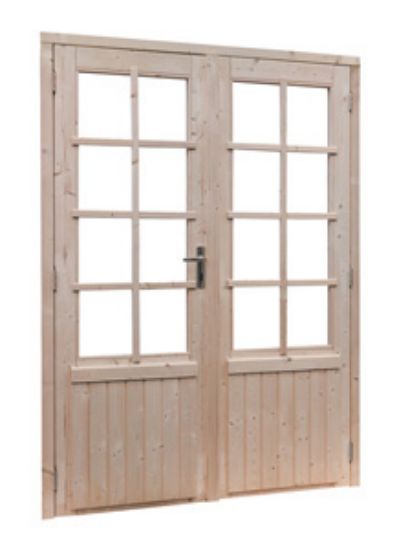 Douglas dubbele glasdeur 8-ruits 163x197 cm - incl. kozijn